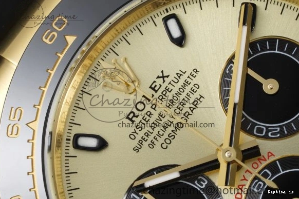 1222 OnTrend Daytona 116518 BTF 1:1 Best Edition YG Black Dial on Oysterflex Rubber Strap SA4130 V 2260